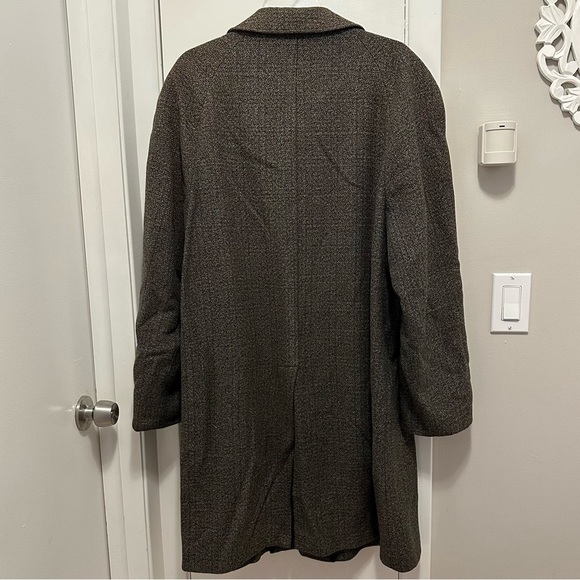 Vintage BURTON Textured Deep Brown Trench Coat Long Topcoat Overcoat Men’s 46R - Picture 4 of 12